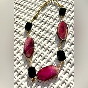 Elegant Pink and Black Necklace
